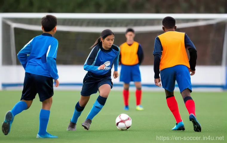 축구 트라이얼 준비 팁 - **Prompt: Intense Training Focus**
    A young male footballer, approximately 17 years old, with a l...