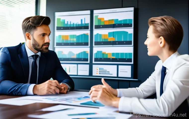 축구 관련 대학원 과정 추천 - **Football Analytics & Data Visualization:** "A diverse group of data analysts, dressed in smart cas...