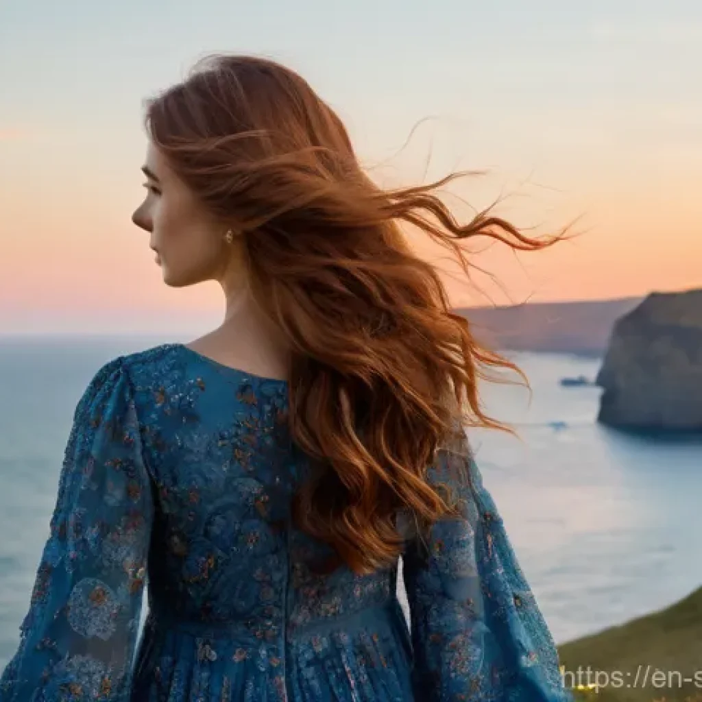 축구로 알아보는 심리학 - A young woman, approximately 25-30 years old, with long, flowing auburn hair, is standing on a pictu...