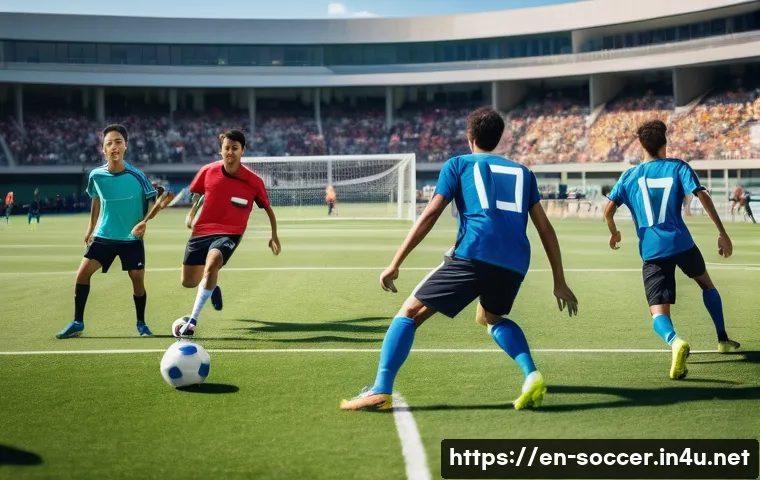 축구 팀워크 훈련법 - A dynamic soccer training scene on a sunny outdoor field featuring a diverse group of adult players ...