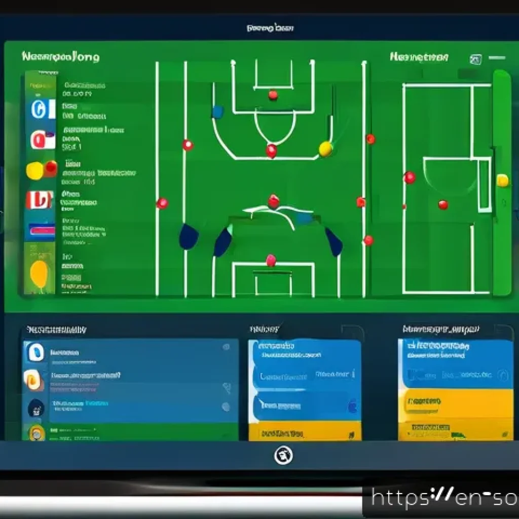 축구 팀 명단 관리 툴 - A dynamic digital sports team management dashboard displayed on a modern tablet screen, showing real...